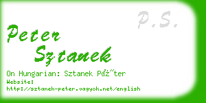 peter sztanek business card